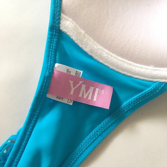 YMI Lacy Push-Up Halter Bikini Top - Picture 4 of 4